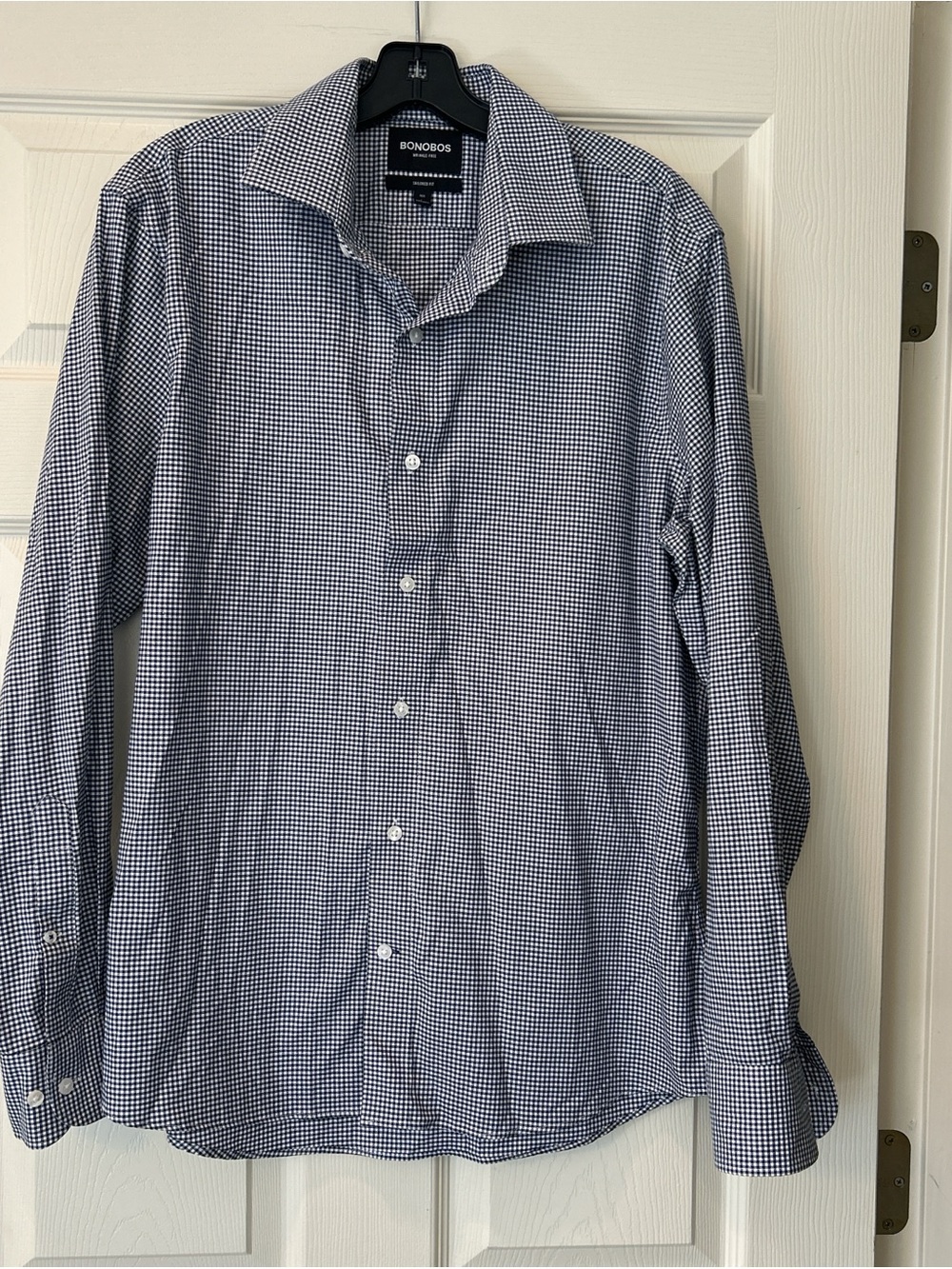 Bonobos Navy and White Micro-Check Dress Shirt